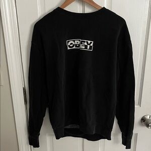 Obey Men's Black Crewneck Sweatshirt Size Medium